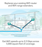 NETGEAR Orbi Wall-Plug Whole Home Mesh WiFi System - WiFi Router and 2 Wall-Plug Satellite Extenders with speeds up to 2.2 Gbps Over 5,000 sq. feet, AC2200 (RBK33)