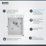 Ruvati 15 x 20 inch Drop-in Topmount Bar Prep Sink 16 Gauge Stainless Steel Single Bowl - RVH8110
