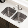 3218A 18-Gauge Undermount Equal Double Bowl Stainless Steel Kitchen Sink