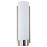 Elina Bathroom Vanity Light – Brushed Nickel w/ Frosted Shade - Linea di Liara LL-WL301-BN