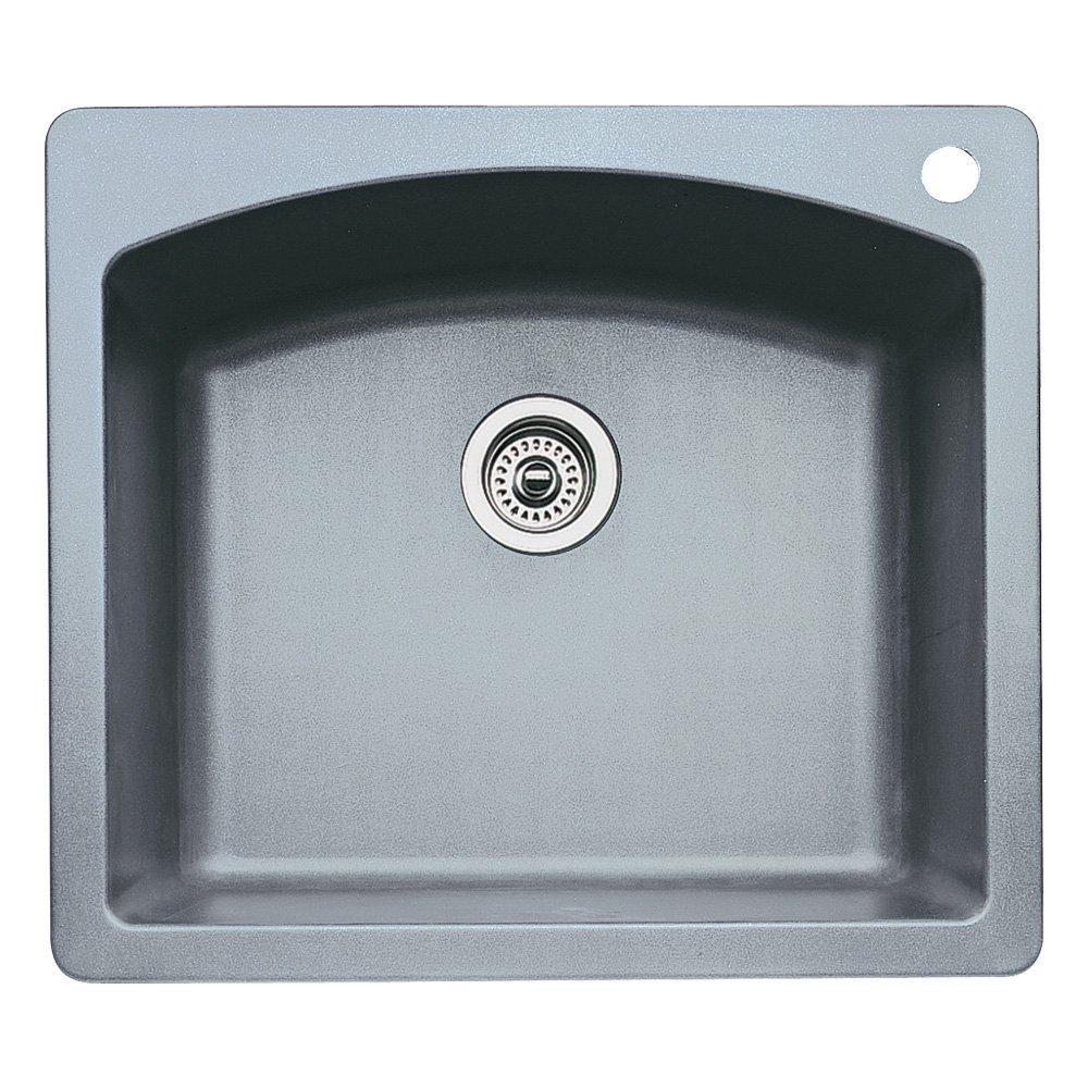 Blanco 440209 Diamond Single-Basin Drop-In or Undermount Granite Kitchen Sink, Metallic Grey