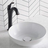 Kraus KCV-204GWH Viva Bathroom Vessel Sink, White 13 in. D x 4.38 in. H