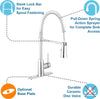 Rainier Pull Down Kitchen Faucet Gooseneck Style (Chrome) by Pacific Bay - This Beautiful Upgrade Features a Pull Out Sprayer, Single Lever, and a Spring Coil Spout