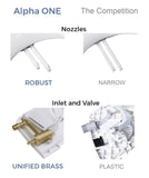 Alpha ONE Bidet Seat - Elongated - Non-Electric - Natural Water Spray - Ultra Low Profile - Powerful Spray - 1 Lever Controls Front and Rear Cleansing - Brass Valve and Fittings - Sturdy Sittable Lid