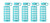 purifyou Premium Glass Water Bottle with Silicone Sleeve & Stainless Steel Lid Insert, 12/22 / 32 oz (5 Pack Aqua Blue, 32 oz)