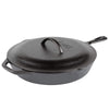 Lodge Seasoned Cast Iron Skillet - 12 Inch Ergonomic Frying Pan with Assist Handle with Cast Iron Cover