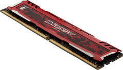Ballistix Sport LT 64GB Kit (16GBx4) DDR4 2666 MT/s (PC4-21300) CL16 DR x8 DIMM 288-Pin - BLS4K16G4D26BFSE (Red)