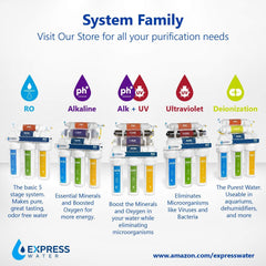 Express Water Deionization Reverse Osmosis Water Filtration System – 6 Stage RO DI Water Filter with Faucet and Tank – Distilled Pure – Under Sink Home Water Softener – 100 GPD