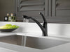 Delta Faucet Signature Single-Handle Kitchen Sink Faucet with Pull Out Sprayer, Matte Black 470-BL-DST