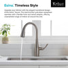 KRAUS KPF-1670SFS Esina Single Handle Pull Down Kitchen Faucet with Dual Function Sprayhead in All-Brite Spot Free Stainless Steel Finish