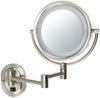 Jerdon HL65ND 8-Inch Lighted Direct Wire Wall Mount Mirror with 5x Magnification, Nickel Finish