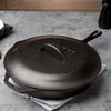 Lodge Seasoned Cast Iron Skillet - 12 Inch Ergonomic Frying Pan with Assist Handle with Cast Iron Cover