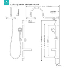 PULSE ShowerSpas 1019-CH Aqua Rain Shower System with 8