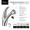 Kraus KPF-2110 Single Lever Stainless Steel Pull Out Kitchen Faucet