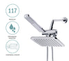 AMG and Enchante Accessories - Manhattan High Pressure Rainfall Shower Head Set (117 Jets - Combined) with Modern Design, Chrome Finish with Water Diverter and Hose, SH80