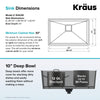 KRAUS Pax 28 1/2-inch 16 Gauge Undermount Single Bowl Stainless Steel Kitchen Sink, KHU29