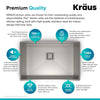 KRAUS Pax 28 1/2-inch 16 Gauge Undermount Single Bowl Stainless Steel Kitchen Sink, KHU29