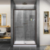 DreamLine Infinity-Z 44-48 in. W x 72 in. H Semi-Frameless Sliding Shower Door, Clear Glass in Oil Rubbed Bronze, SHDR-0948720-06