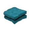 Pillow Perfect Indoor/Outdoor Rave Teal Wicker Seat Cushion, Set of 2