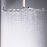 Rozin Bathroom Square 20-inch Rainfall Top Shower Head Overhead Spray Brushed Nickel