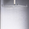 Rozin Bathroom Square 20-inch Rainfall Top Shower Head Overhead Spray Brushed Nickel